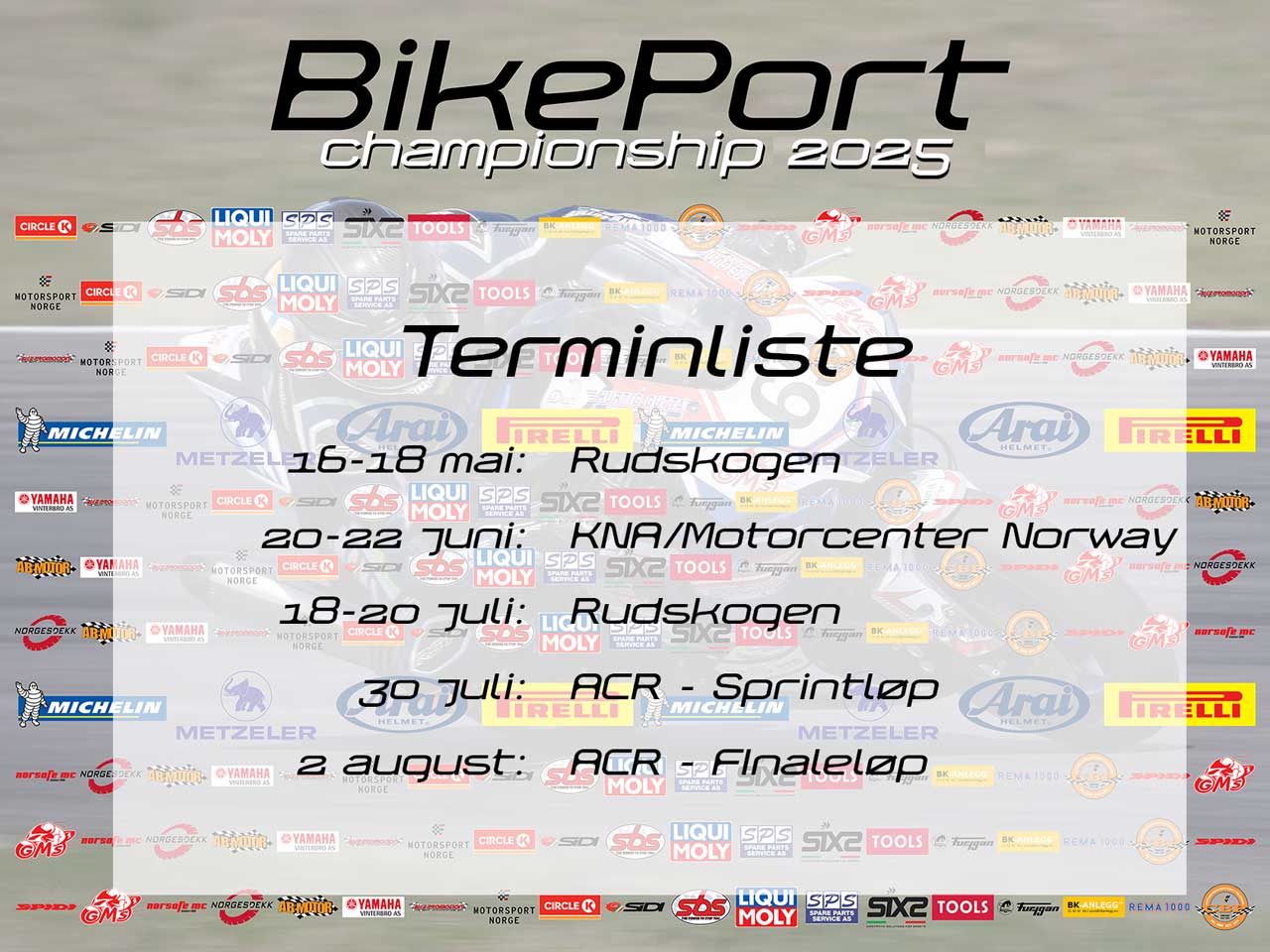 Terminliste BikePort Championship 2025